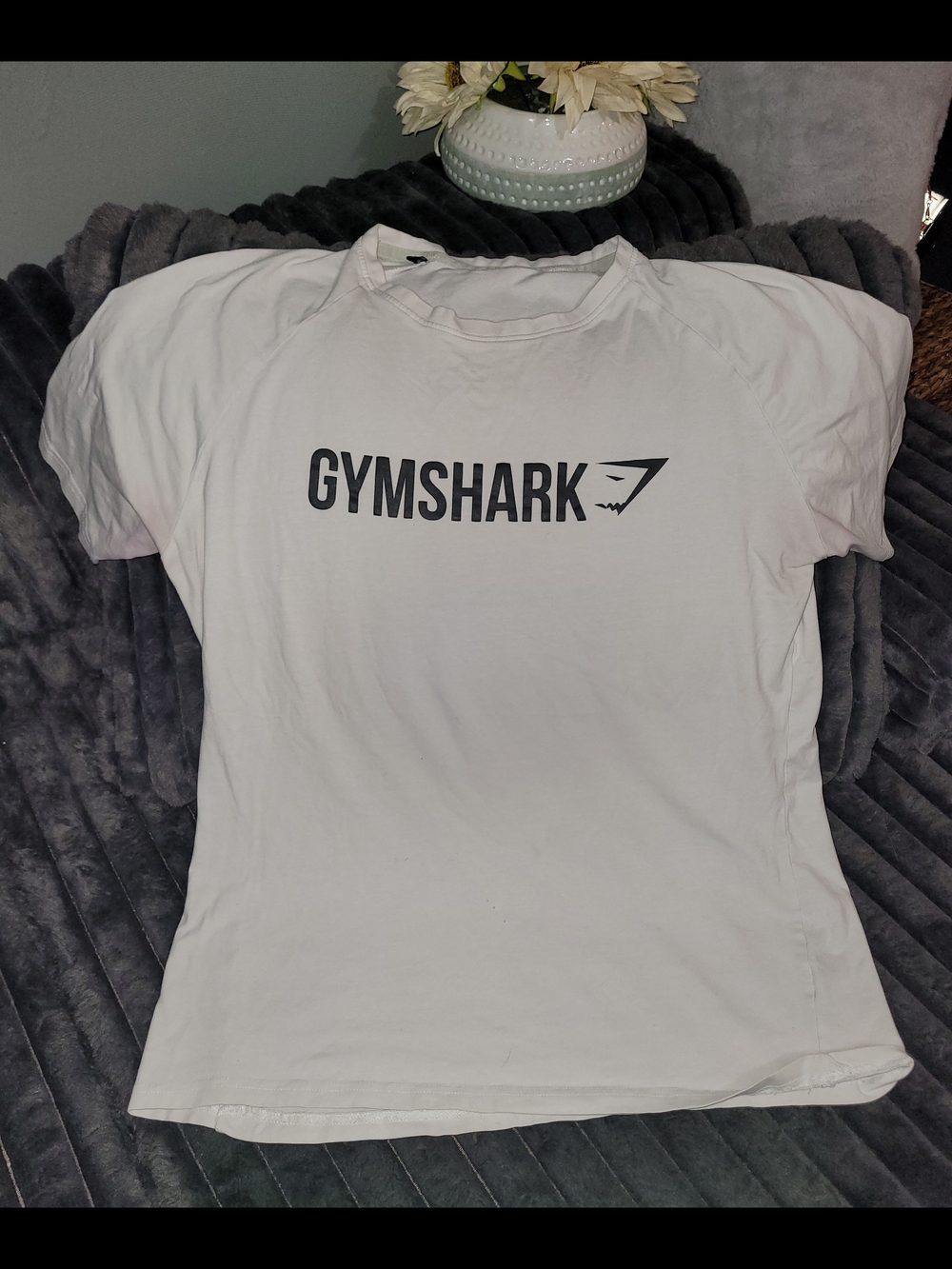 Gymshark White Tee with Black Logo